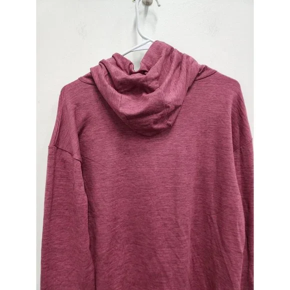 Crane Womens Activewear Hoodie Size Medium Pink Cowl Neck Long Sleeve Pullover - Picture 7 of 8
